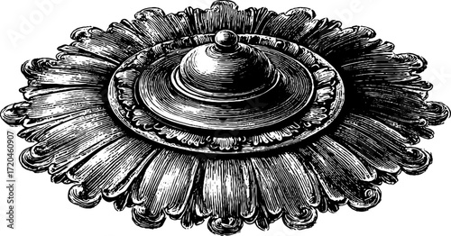 Vintage decorative rosette circular motif for design and artwork