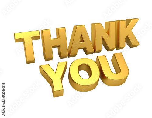 A vibrant and eye-catching rendering of the words 'Thank You' in bold golden letters against a dark background.