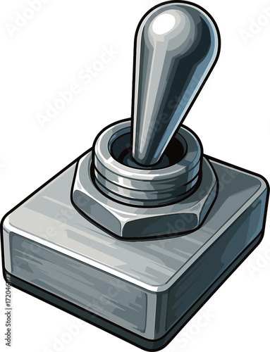 銀のレバースイッチのイラスト