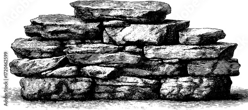 Vintage stone masonry wall texture for design and architectural projects
