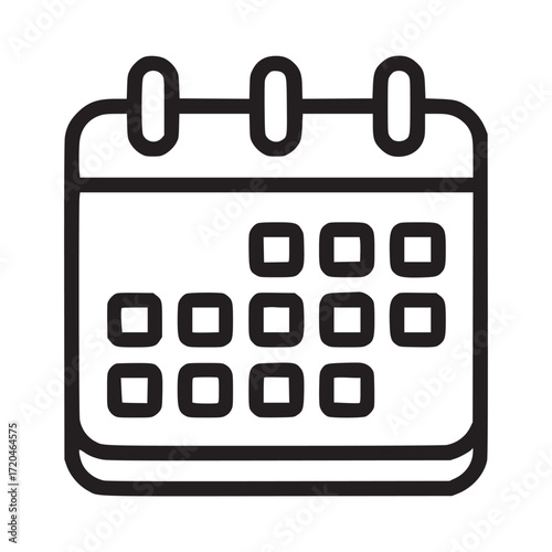 Vector art of calendar icon symbol of event, reminder, appointment, schedule, date, plan, and organization perfect for business, education, and personal use in presentations and designs