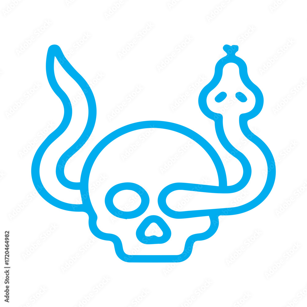 Fototapeta premium Skull and Snake Illustration
