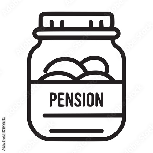Vector art of pension jar represents retirement savings, financial security, and longterm planning, emphasizing the importance of saving for the future and ensuring a comfortable retirement