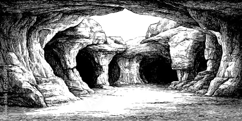 Intricate cave structures seamless pattern for design and print projects