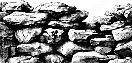 Vintage seamless pattern of cracked stone surfaces for design projects