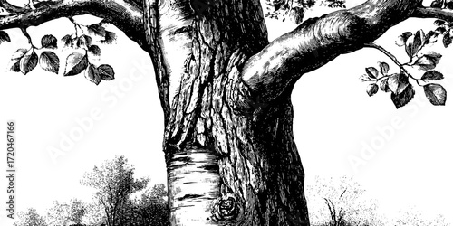 Intricate hand drawn seamless tree bark texture for design and decoration