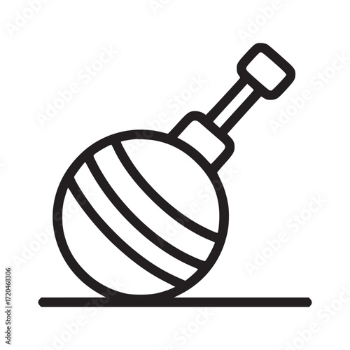 Vector art of plumb bob icon represents vertical alignment, accuracy, and precision in construction, surveying, and engineering symbolizes balance, stability, and the determination of true vertical