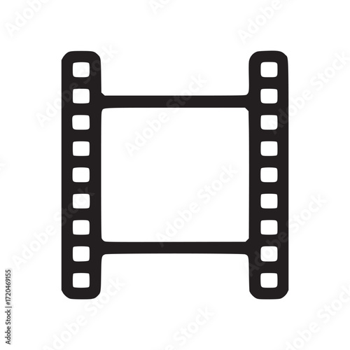 Vector art of a simple line art illustration of a film strip, , ideal for representing movies, cinema, photography, or the entertainment industry in a clean and modern style