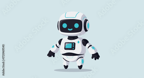 Cartoon style robot, modern design. Artificial intelligence.