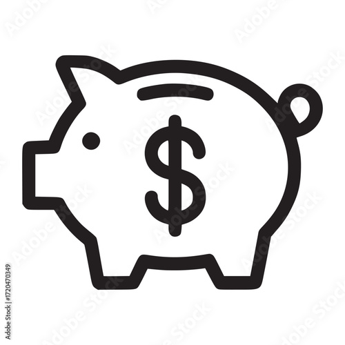 Vector art of piggy bank icon a simple yet powerful symbol of savings and financial security, perfect for illustrating concepts related to money management, investment, and personal finance its clean 