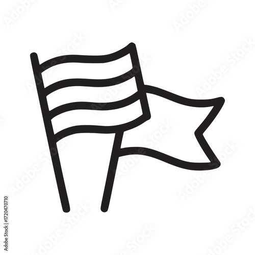 Illustration of a flag icon the icon features two flags waving, symbolizing a goal, achievement, or a point of interest