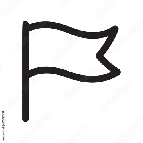 Illustration of a flag, symbolizing nation, victory, or marker, suitable for maps, presentations, and patriotic themes, representing achievement, direction, and national identity
