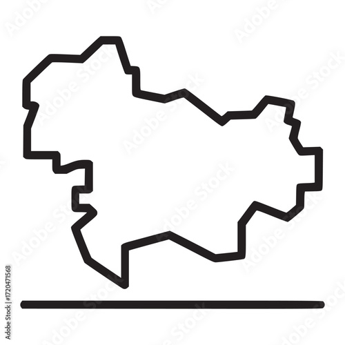 Vector art of outline illustration of kazakhstan map, this simple and clean design is ideal for geography, travel, and cultural themes, providing a modern and minimalist aesthetic