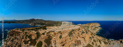 Poseidon temple in Athens, greece, View from the sea
