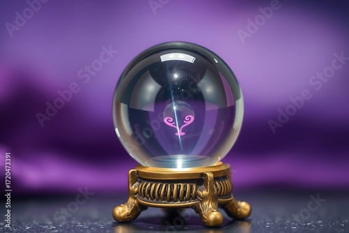 Obraz na płótnie Generative AI predicting future insights within a crystal sphere.