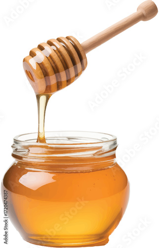 honey in a glass jar