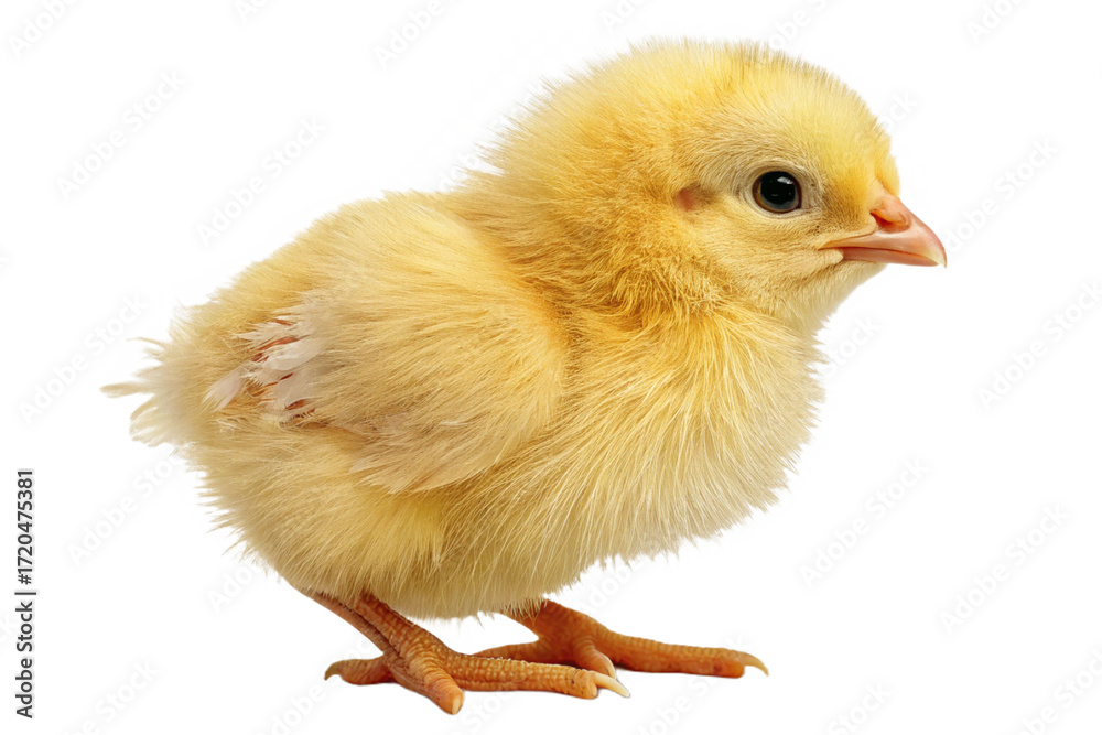 Obraz premium A close up view of a fluffy yellow chick standing against a black background in a studio setting created with generated ai