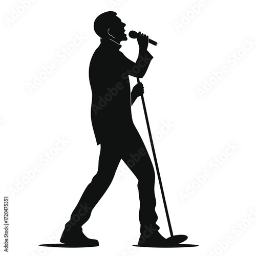 Singer standing silhouette