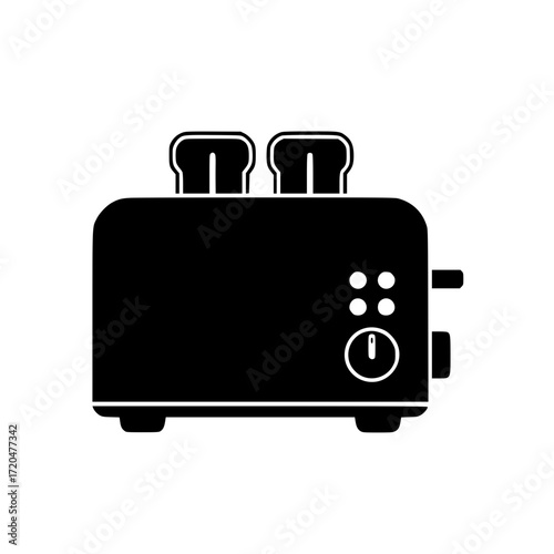 toaster appliance with bread slice silhouette.