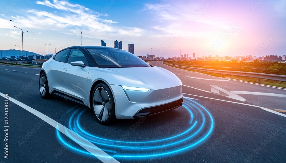 Fototapeta premium Self Autonomous Technology Car Vehicle Driving Innovation