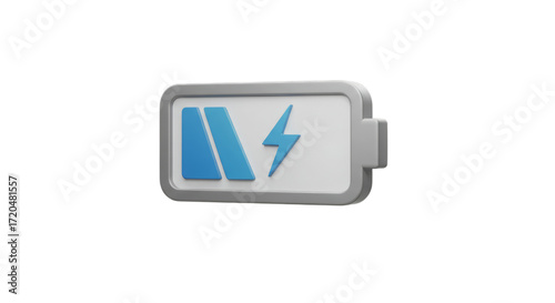 3D gray battery icon with blue lightning bolt Free Download 3D gray battery icon with blue lightning bolt - GFXLoad
