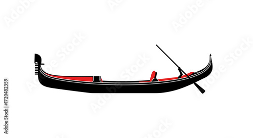 Elegant Gondola Vector Illustration on White Background