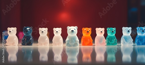 Tiny figures from life snow bear, Miniature Snow Bears in a Winter Wonderland, ai generative