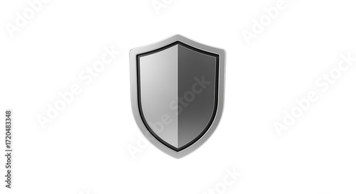 Free Download Metal Shield Icon on Transparent Background in Silver and Gray Colors - GFXLoad
