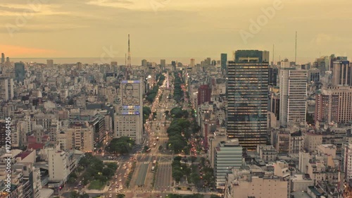 Panoramic view of buenos aires cityscape with its buildings and streets