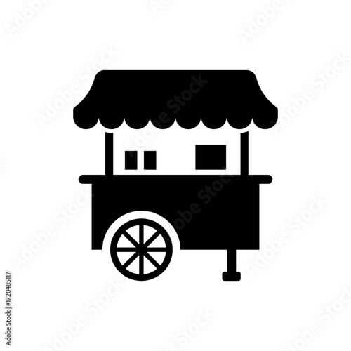 Street food solid icon. Burger stall symbol in flat style. Fast food pictogram for apps and web sites, infographics, logo. Vector illustration