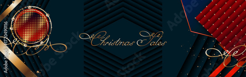 Festive Lux New Year Christmas gold design noble dark blue background abstract shiny color golden with shine and sparkles