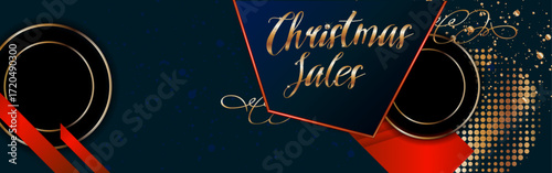 Festive Lux New Year Christmas gold design noble dark blue background abstract shiny color golden with shine and sparkles