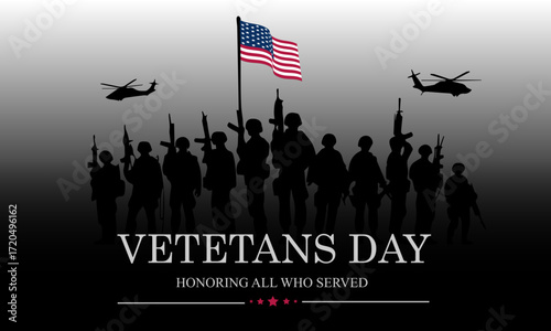 Happy Veterans Day United States of America background vector illustration