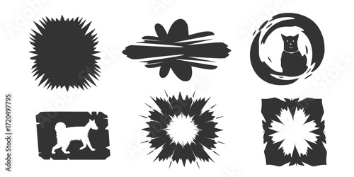 Dynamic stencil black and white set for creative designs