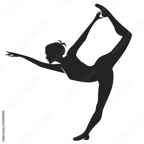 Gymnast doing splits silhouette