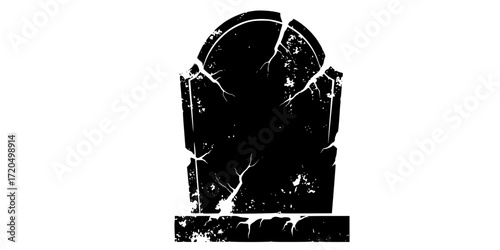 Grunge black and white tombstone illustration