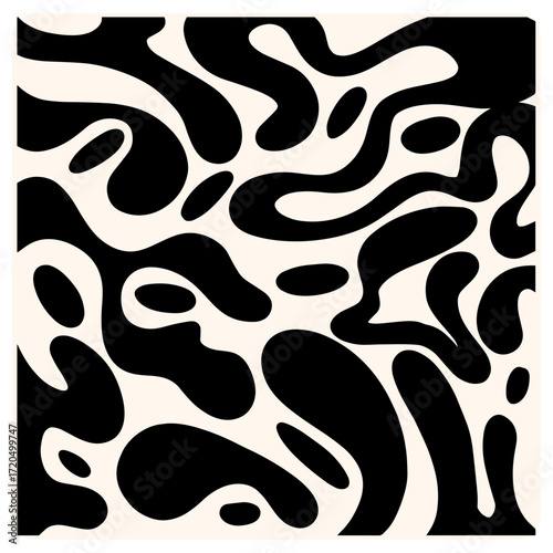 Title Retro Liquid Organic Black and White Pattern