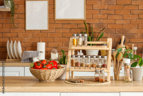 Modern kitchen countertop w...
