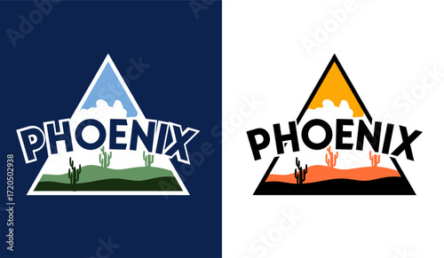 Phoenix Arizona with cactus silhouettes and beautiful views