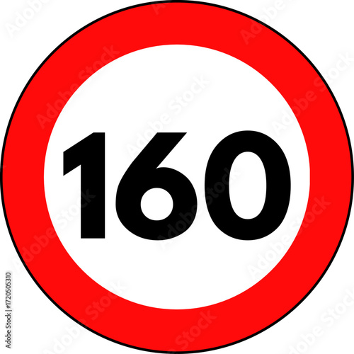 Speed limit 160 Traffic Sign