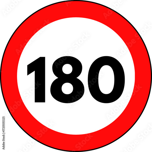 Speed limit 180 Traffic Sign