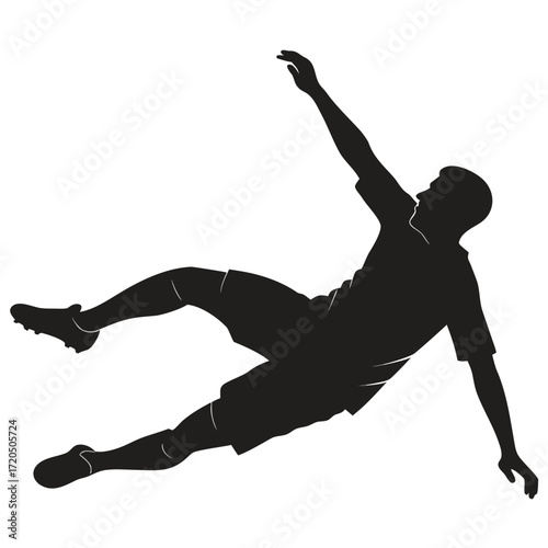 Soccer player sliding silhouette