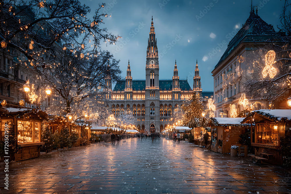 Fototapeta premium Christmas market in Vienna