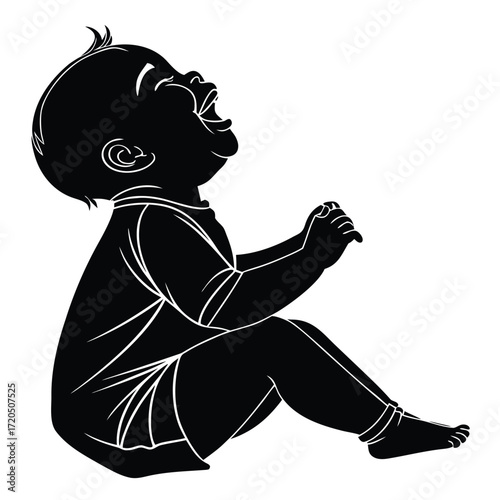 Baby giggling silhouette