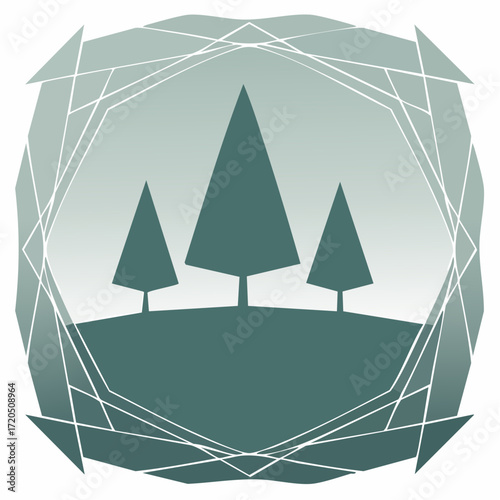 cypress diamond motif arboreal diamond repeat for stationery and labels — classic tree iconography with clean geometry for heritage brands