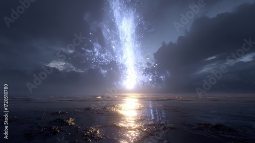 Mystical Light Phenomenon Over Calm Water