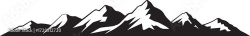 minimalist mountain silhouette vector logo sharp jagged peaks black and white landscape for outdoor branding