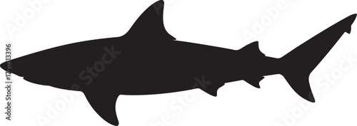 sleek black shark silhouette vector profile minimalist ocean predator icon perfect for logo emblem pattern design web
