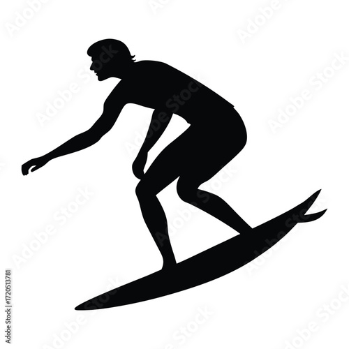 Surfer paddling out silhouette