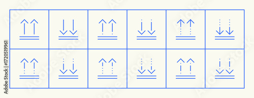 Arrow icon collection. Interface arrows, direction, navigation, different direction, previous, downward, fast forward, upward and more. Editable stroke. 